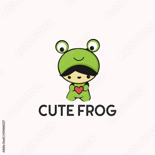 Obraz Cute Frog Logo Playful Design