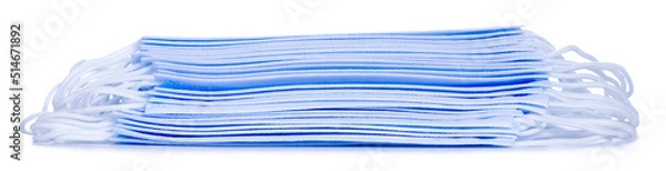 Obraz Stack medical sanitary mask on white background isolation