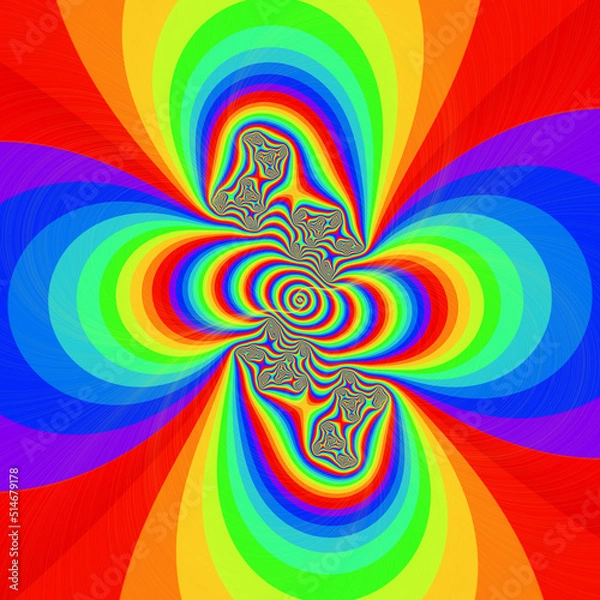 Obraz Floral background, petals, abstract background with rainbow