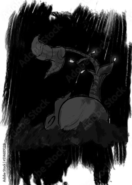 Obraz A hitherto unknown flower living in darkness