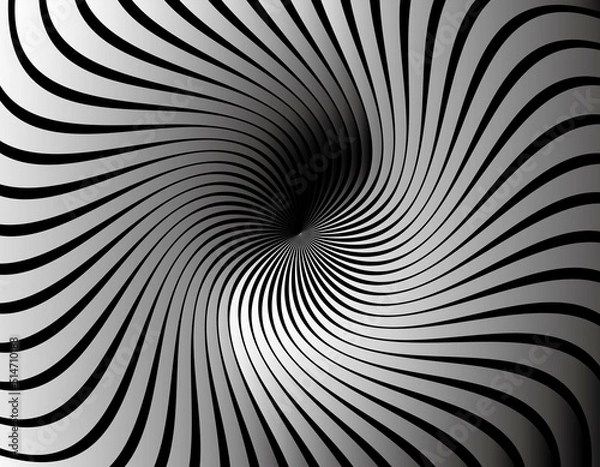 Fototapeta 渦を巻いて回転しているような不思議なグラデーション付きの集中線