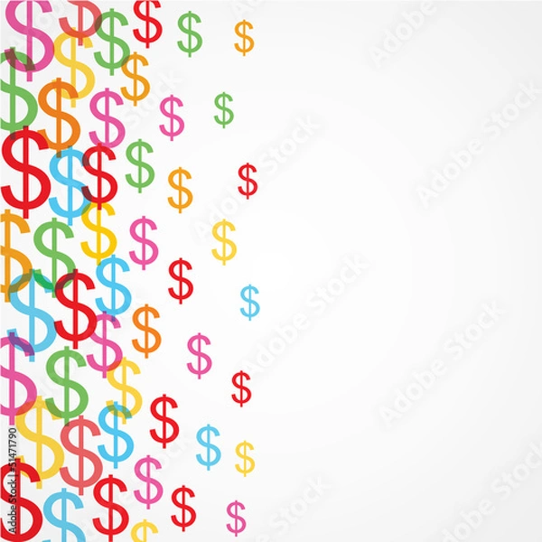 Fototapeta Seamless pattern background of dollar signs