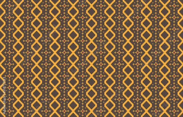 Fototapeta Abstract geometric and tribal patterns, usage design local fabric patterns, Design inspired by indigenous tribes. geometric Vector illustration