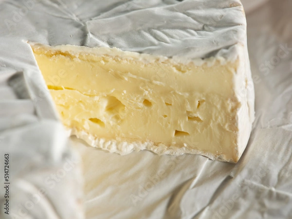 Fototapeta types of cheese on wooden table