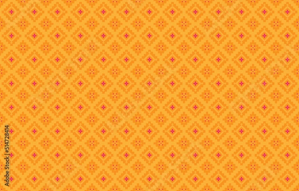 Fototapeta Abstract geometric and tribal patterns, usage design local fabric patterns, Design inspired by indigenous tribes. geometric Vector illustration