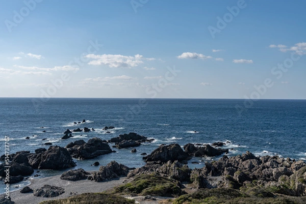 Fototapeta 室戸岬先端と地形と海