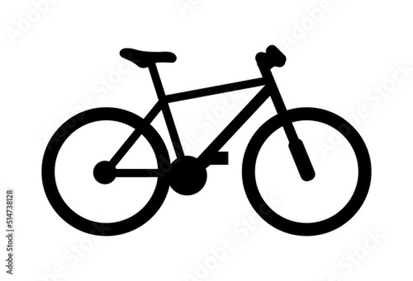 Fototapeta Bicycle. Bike icon vector. Cycling concept. Sign for bicycles path Isolated on white background. Trendy Flat style for graphic design, logo, Web site, social media, UI, mobile app