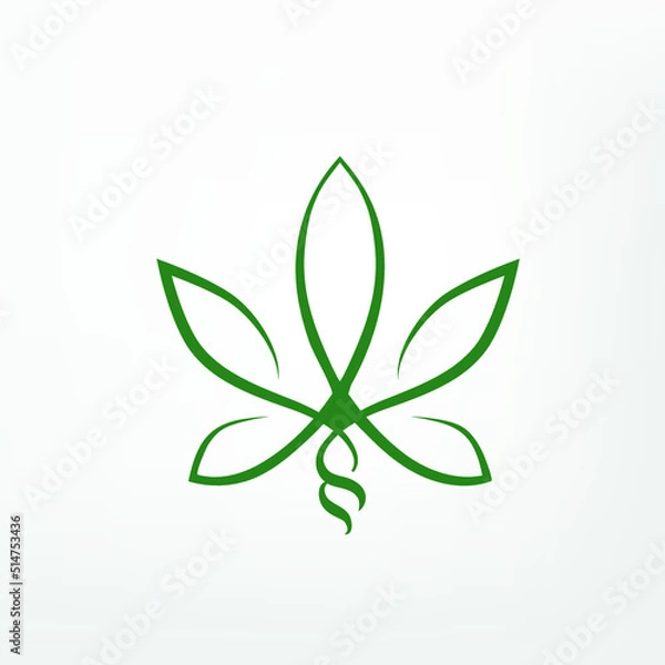 Obraz Medical cannabis leaf sign. Vector image