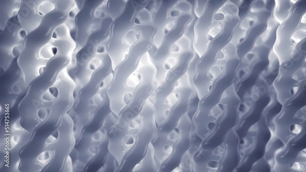 Obraz Triple helix collagen molecules (Tropocollagen) on white. Collagen fibril composed by Tropocollagen molecules. Collagen fiber structure concept