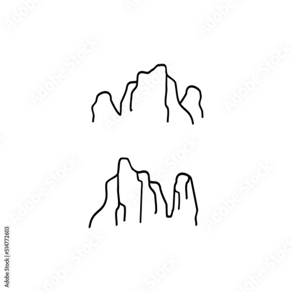 Fototapeta crayon mountain logo template