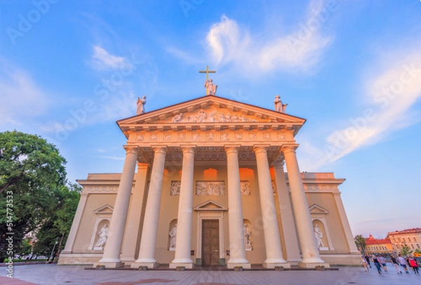 Fototapeta Close Up View Of Cathedral Basilica Of St. Stanislaus And St. Vladislav On Cathedral Square, Famous Landmark