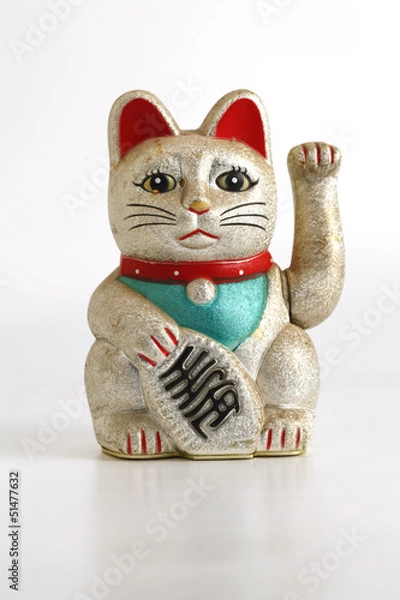 Obraz Lucky Cat in White Background