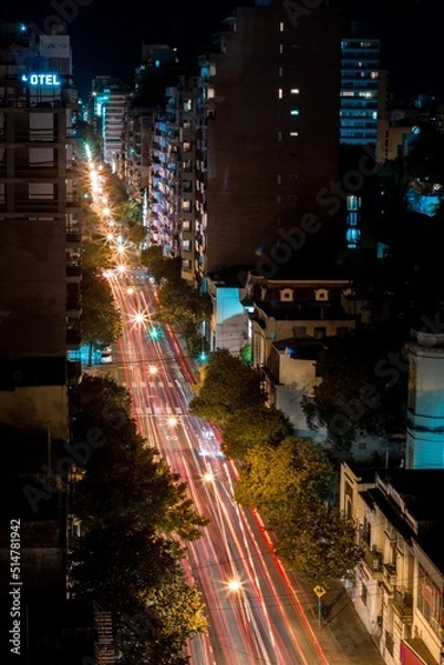 Obraz night city traffic