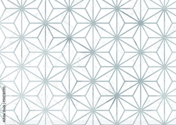 Fototapeta 麻の葉　灰色　背景