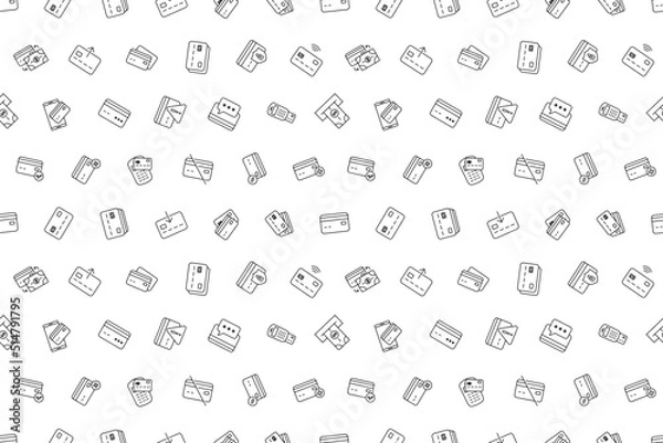 Fototapeta Vector credit card pattern. Plastic card seamless background