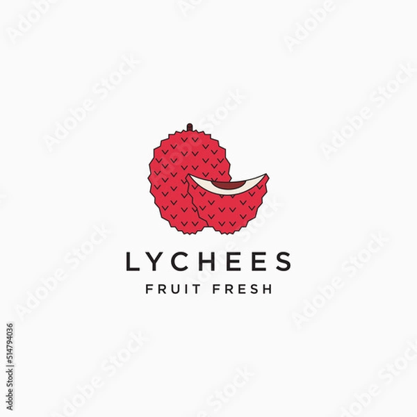 Obraz Lychee fruit logo icon design template vector illustration