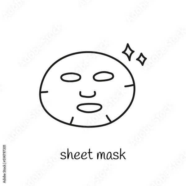 Obraz Doodle outline sheet mask.