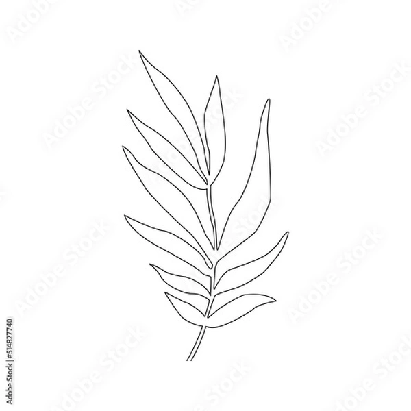 Fototapeta Leaf icon with hand drawn lines. Vector.