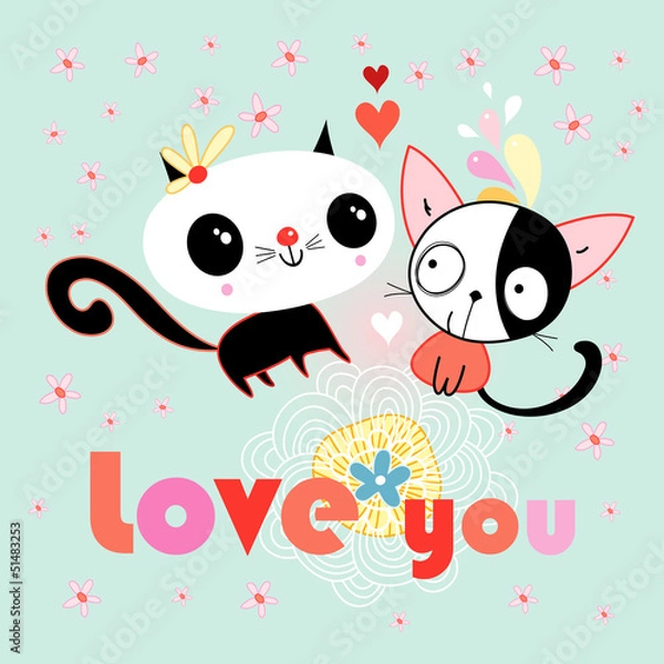 Fototapeta love kittens