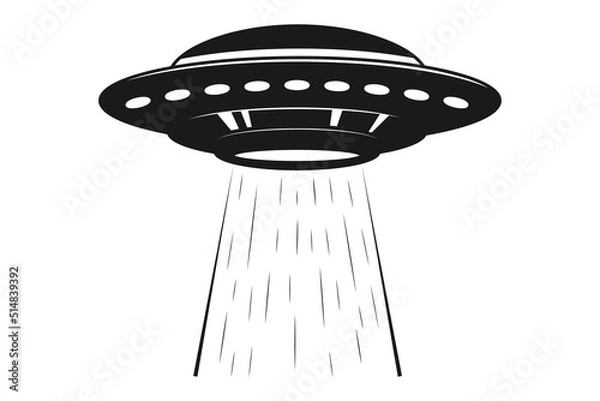 Fototapeta ufo in space silhouette