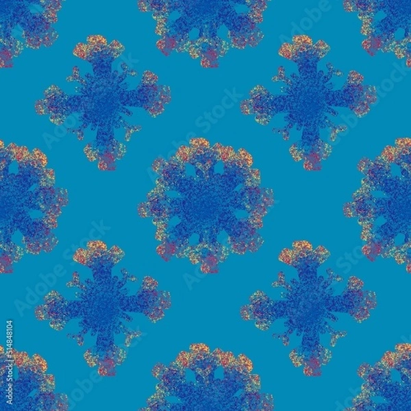 Obraz Red snowflakes on a white background. Christmas endless pattern.