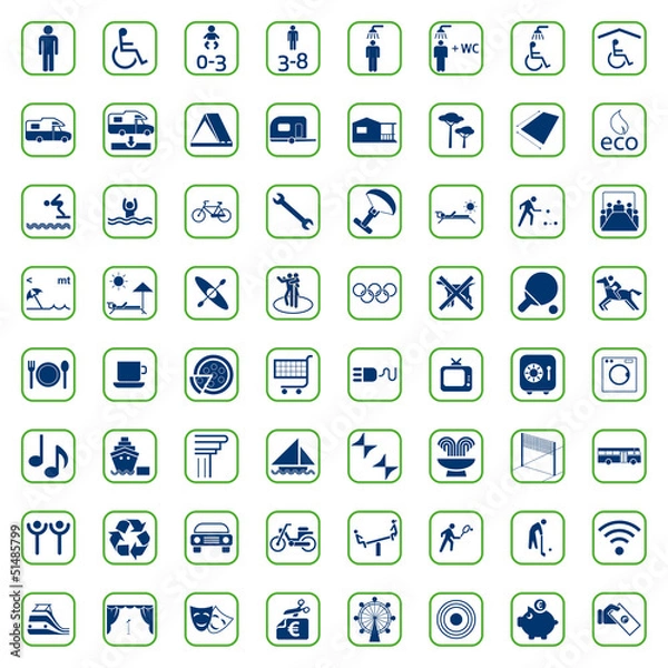 Obraz camping icon set