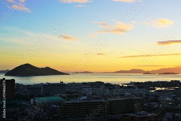 Obraz 四国・高松の朝焼け