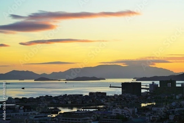 Obraz 四国・高松の朝焼け