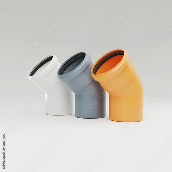 Fototapeta 3d visualization, Polypropylene sewer pipes with noise reduction - Branch