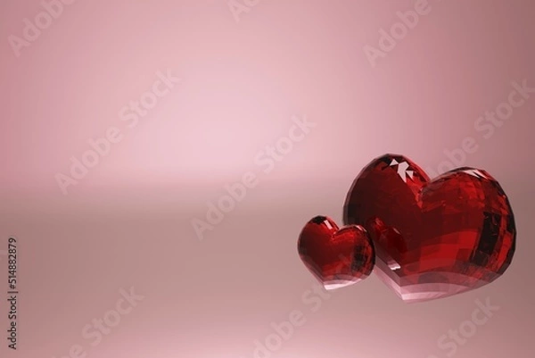 Obraz 3dcg宝石風のハート