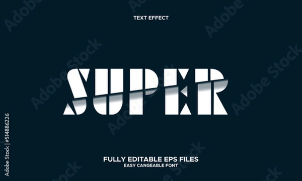 Fototapeta super editable text effect with broken glass style
