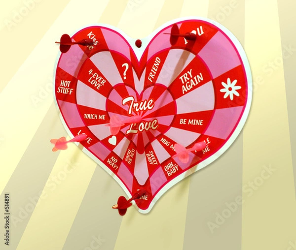 Obraz heart darts board