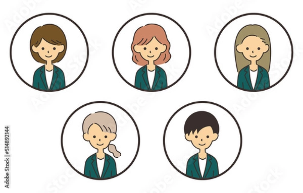 Fototapeta 女性のビジネスマン　アイコンセット