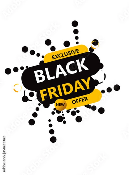 Obraz black friday yellow and black decorative sales banner
