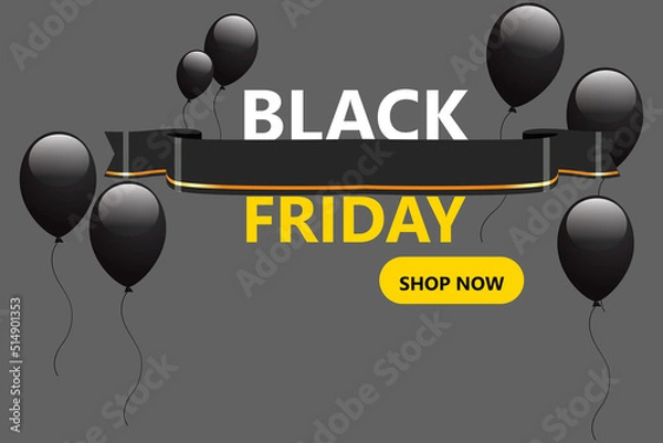 Obraz black friday yellow and black decorative sales banner
