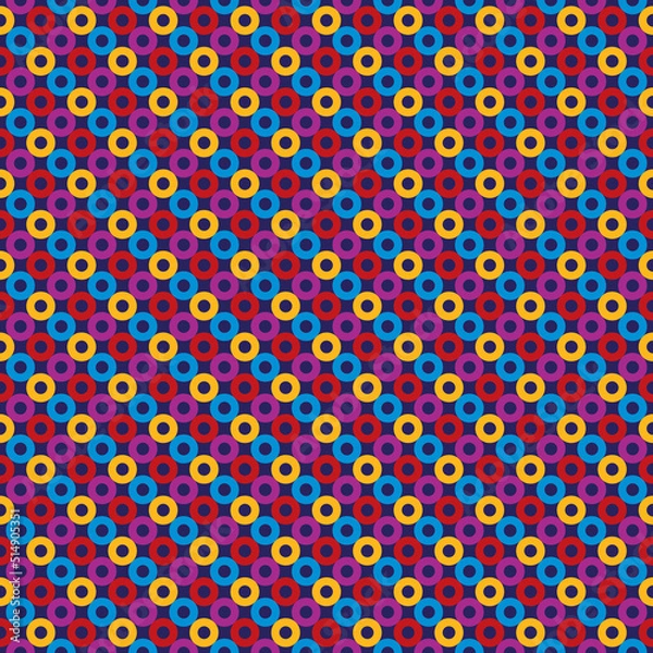 Obraz Seamless background with small multicolored rings.