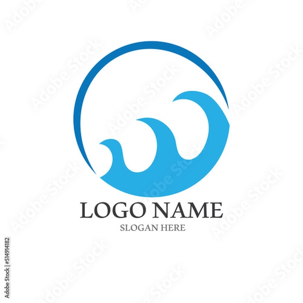 Fototapeta Water wave icon vector