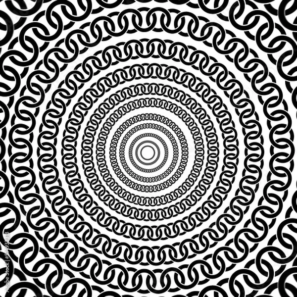 Obraz black and white pattern with circles