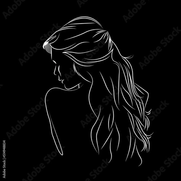 Obraz Beautiful girl from back for background 