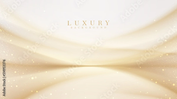 Fototapeta Luxury background with golden light effect decoration and bokeh elements.