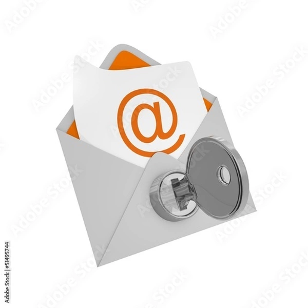 Obraz Envelope mail with key - security concept