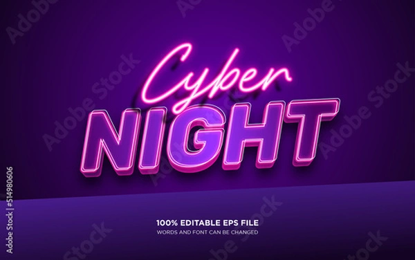 Obraz Cyber Night editable text style effect	

