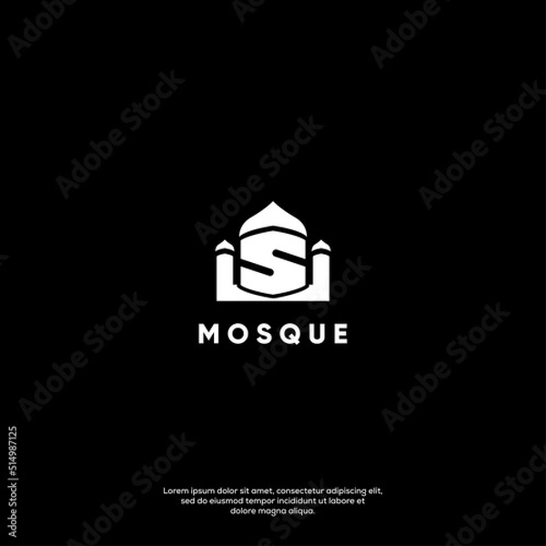 Fototapeta Mosque Logo Template Design Vector, Concept Design, Creative Symbol. 