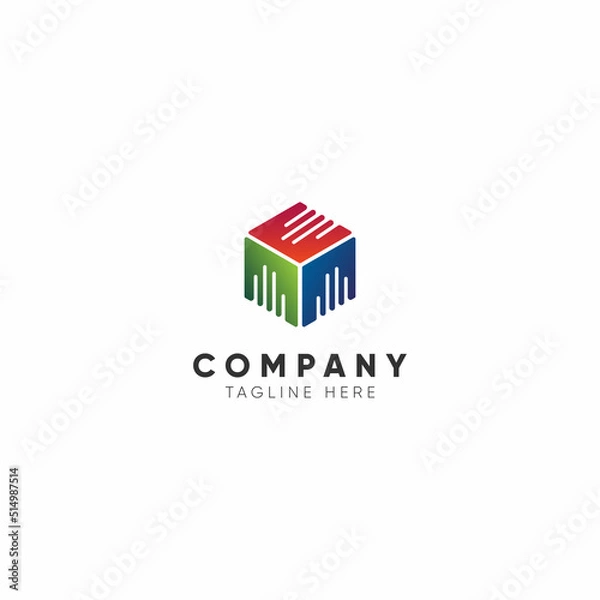 Fototapeta Simple and creative cube logo design.