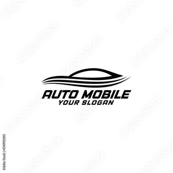 Obraz Car logo in simple line graphic design template vector