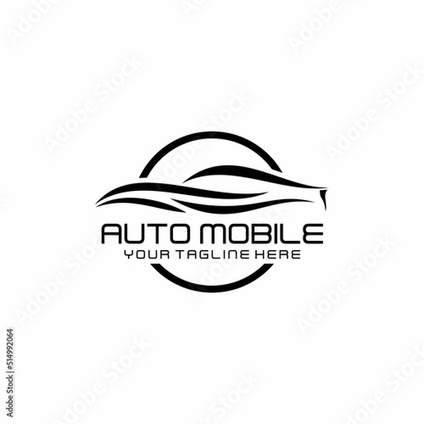 Obraz Car logo in simple line graphic design template vector