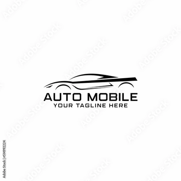 Obraz Automotive logo with a car shadow icon