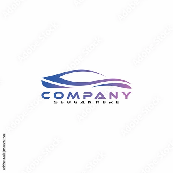 Obraz Car logo in simple line graphic design template vector