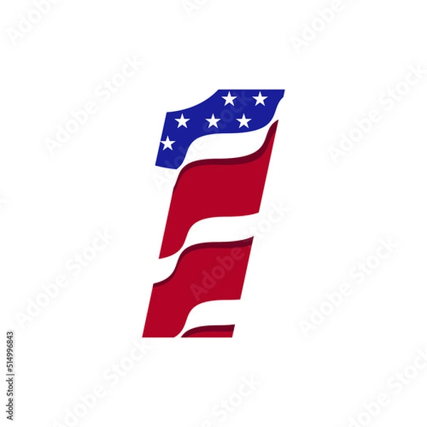 Fototapeta American Numerical Flag 1