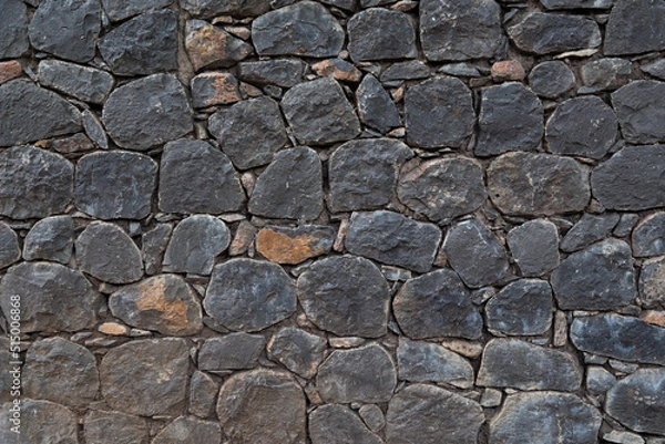 Obraz Black Rock stone wall for background, pattern and texture